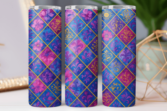 Blue Geometric Pattern Tumbler Wrap 20oz Review