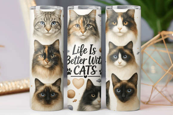 Cats Animal Tumbler Wrap for 20oz Skinny