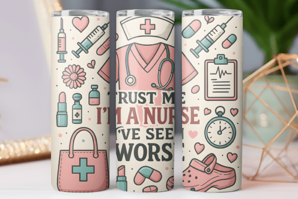 Funny Nurse Tumbler Wrap 20oz Skinny Art Review