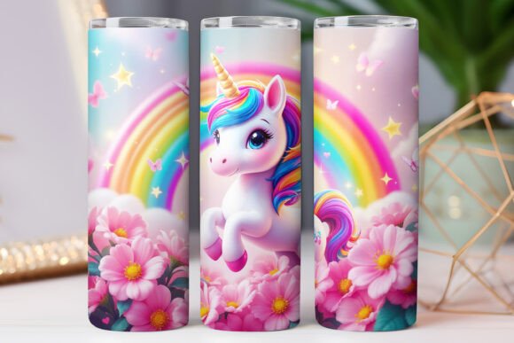 Rainbow Unicorn Tumbler Wrap 20oz Skinny Review