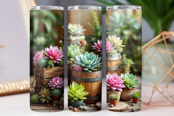 Succulent Plant Tumbler Wrap 20oz Design Review