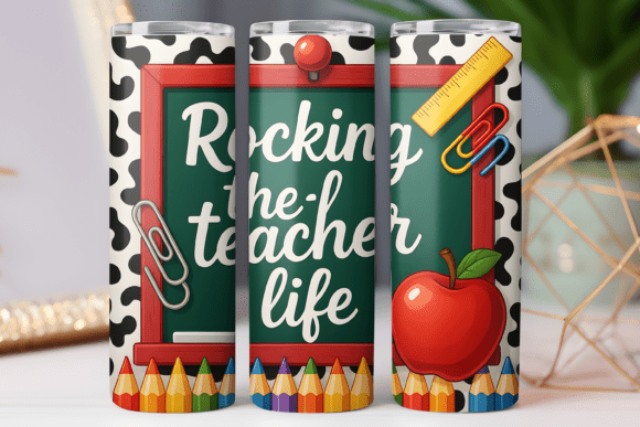 Teacher Tumbler Wrap Skinny 20oz PNG Design Review