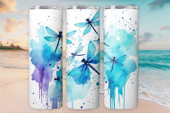 Watercolor Dragonflies Tumbler Wrap Design Review