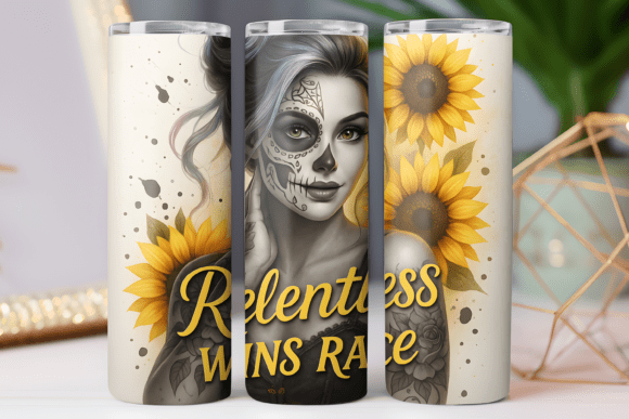 Women Floral Quote Tumbler Wrap Skinny Review